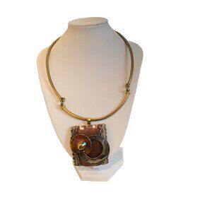 Mixed Metal  Copper Torque Collar Necklace African NWOT
